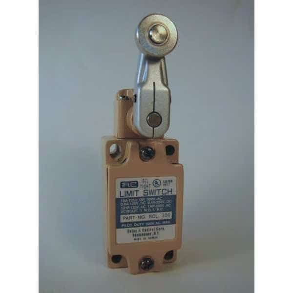 Limit Switch, Lever, Roller, 1NC/1NO, 10A @125V AC, Actuator Location: Side