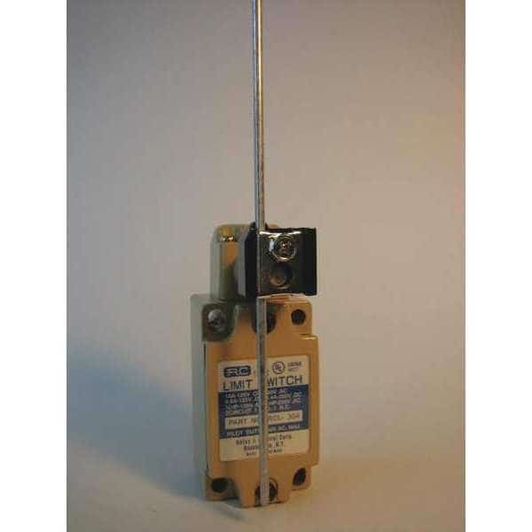 Limit Switch, Adjustable Lever, Rod, 1NC/1NO, 10A @125V AC, Actuator Location: Side, Relay And Control, Mfr#: RCL-304