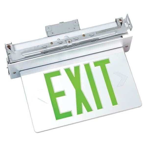 LED Emergency Exit Sign, Single, Green, FHEX23ASGEM