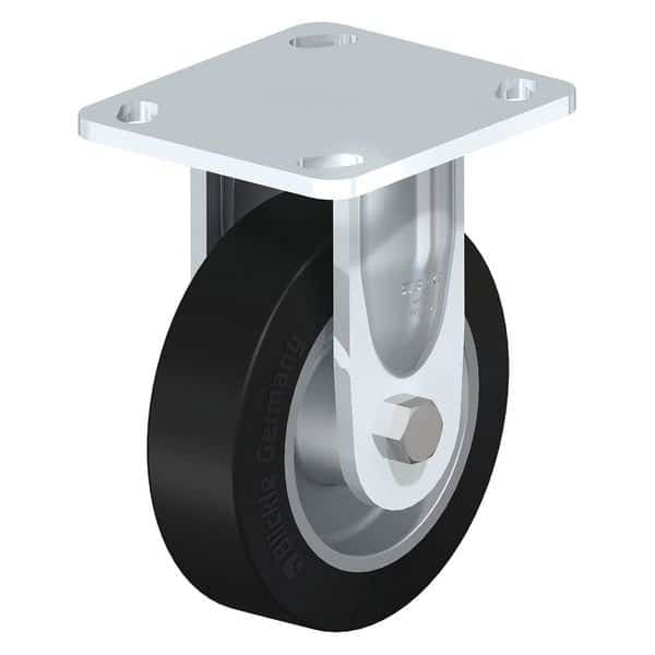 Rigid Plate Caster, TPR, 8", 660 lb.