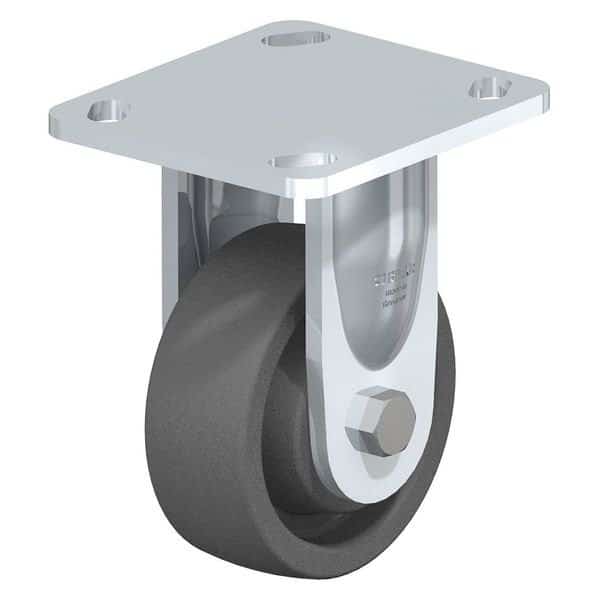Rigid Plate Caster, Gry Nylon, 5", 1540 lb.