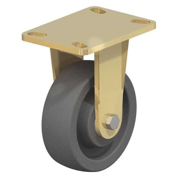 Rigid Plate Caster, Gry Nylon, 5", 1650 lb.