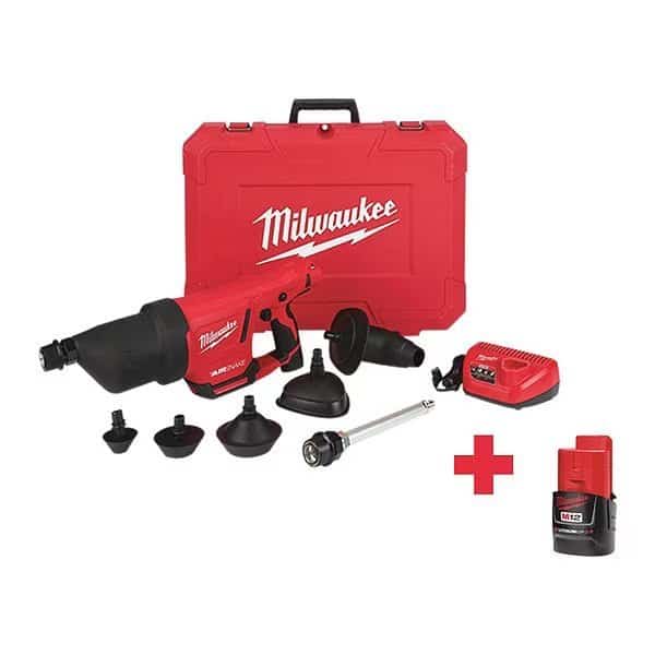M12 AIRSNAKE Drain Cleaning Air Gun Kit + M12 CP2.0 Battery