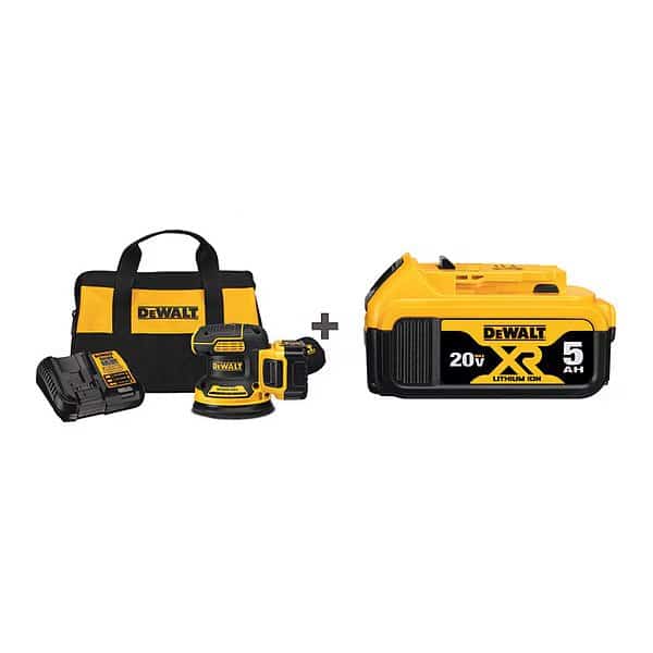 20V Brushless 5 in. Cordless Variable Speed Random Orbital Sander Kit , Includes 2 (5.0 Ah Battery)