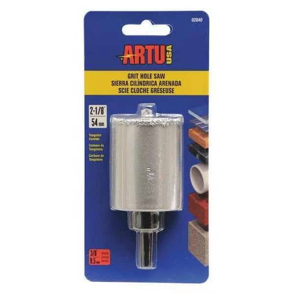 2-1/8" Tungsten Carbide Grit Hole Saw with Arbor/Pilot, ARTU, Mfr# 02840