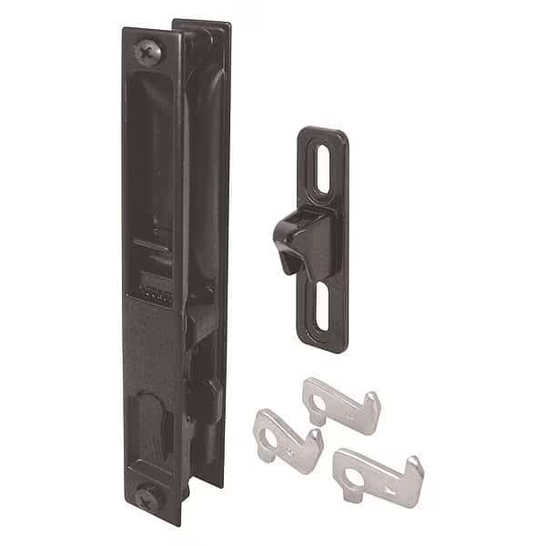 Sliding Door Flush Handle Set, Black Diecast (1 Set)