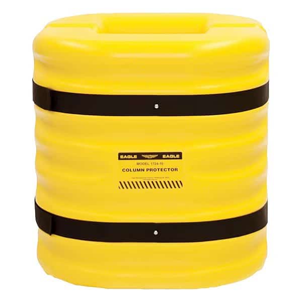Column Protectr, Fits 8 in., HDPE, Yllw