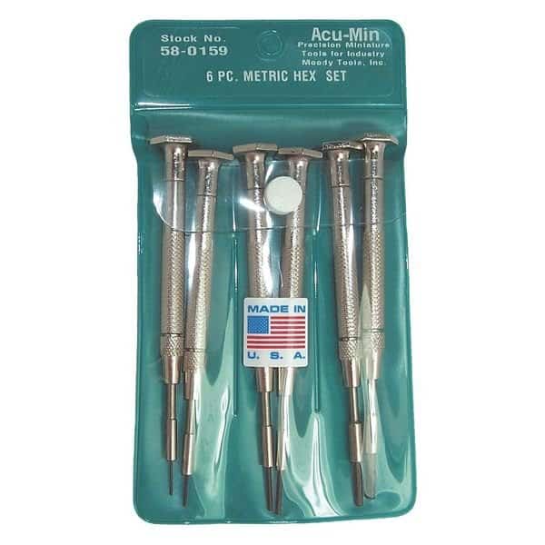 Steel Metric Hex Driver Set, 6 Pc, MOODY TOOL, Mfr# 58-0159