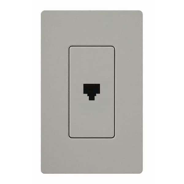 Telephone Jack, Single, Gray, Lutron, Mfr#: CA-PJ-GR