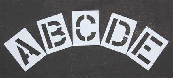 Pavement Stencil, 12 in, Alphabet Kit, 1/8