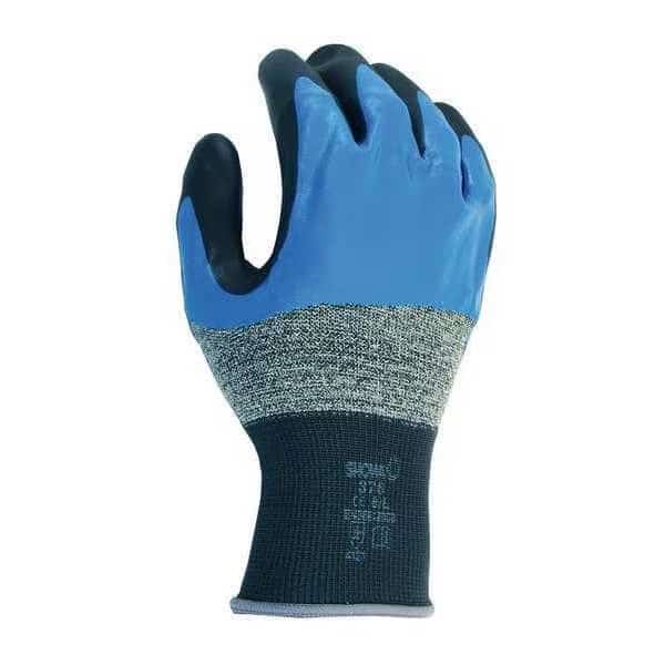 Coated Gloves,Black/Blue,L,PR, Mfr#: 376L-08, SHOWA BEST