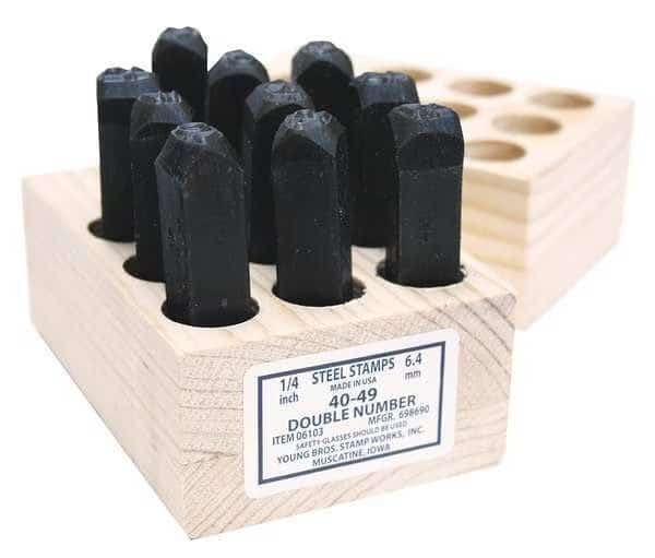 Number Set, 1/4 In. H, Steel, 60 to 69