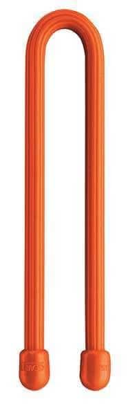 Gear Tie, 6 in L, Variable Max Bundle Dia., Orange, Rubber, Wire, 2 PK