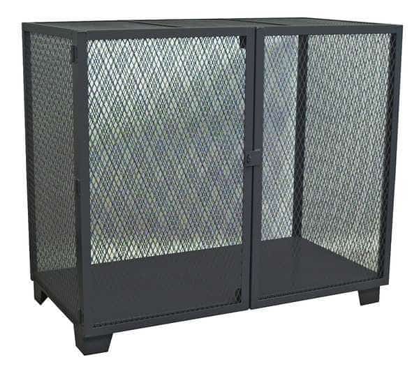Open Storage Storage Cabinet, 54 in H, 60 in W, 30 in D, Padlock Hasp, Black, 0 Shelves, 0 Drawers