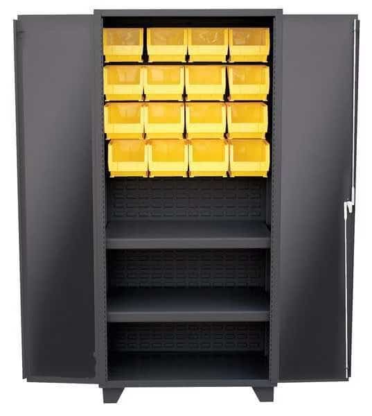 Extra-Heavy Duty Bin Cabinet, 36 in W, 78 in H, 24" D, 16 Bins