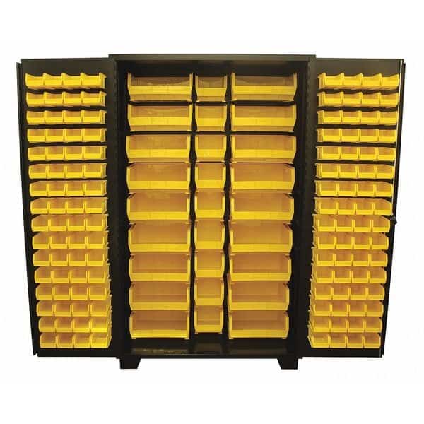 Extra-Heavy Duty Bin Cabinet, 48 in W, 78 in H, 24" D, 155 Bins