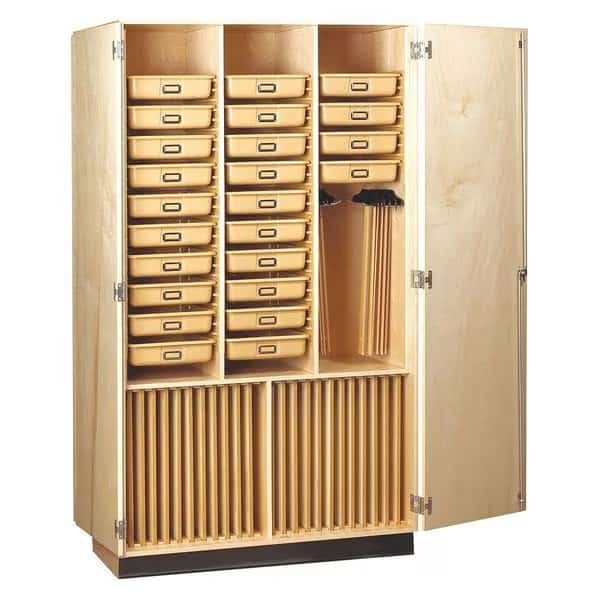 Tray Cabinet Storage Cabinet, 32-3/4 in H, 18 in W