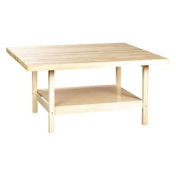 Work Bench With Vise, 64" W, 31-1/4" Height