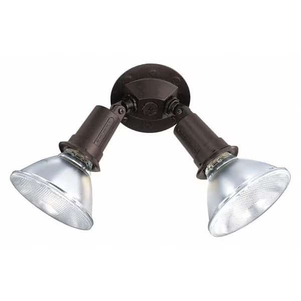 2-Light - 10in. - Flood-Light Exterior - PAR38 with Adjustable Swivel - Bronze Finish