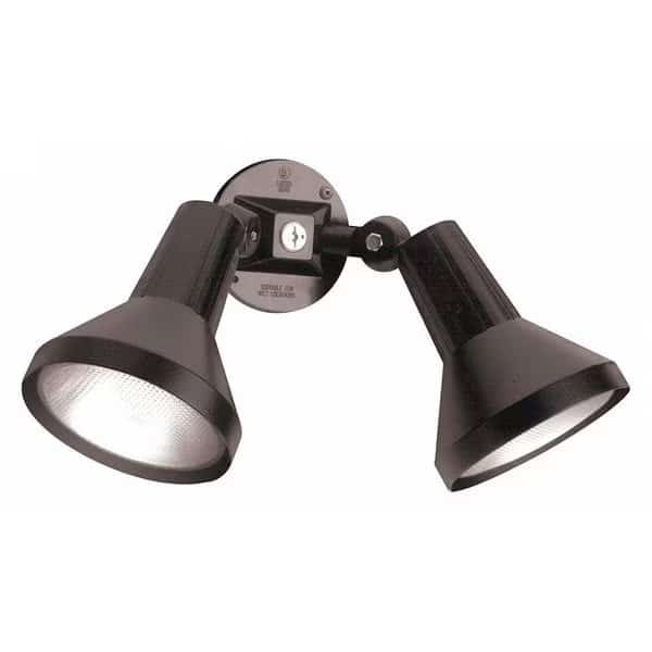 2-Light - 15in. - Flood-Light Exterior - PAR38 with Adjustable Swivel - Black Finish