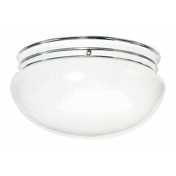 Fixture, Flush, 2L, 60W, A19, Medium Base, 120V, Polished Chrome
