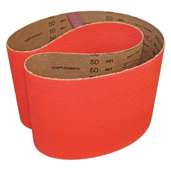 Abrasive Belt, 80 G, Cer, 2-1/2 x 60", PK10, 2-1/2" W, 60" L, Coated, Ceramic, 80 Grit, Medium, XK870X