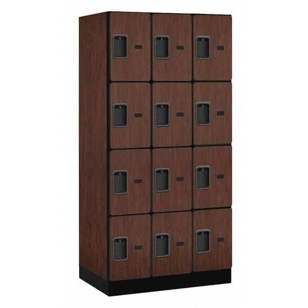 Wardrobe Locker, 36Wx76Hx21"D, 4Tier, Mhgny
