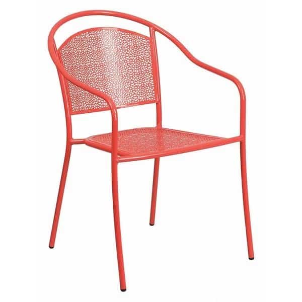 Coral Steel Patio Arm Chair with Round Back