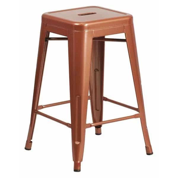 24" High Backless Copper Counter Height Stool