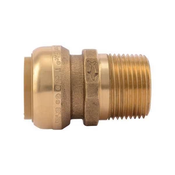 Male Adapter, 1 in Tube Size, Brass, Brass