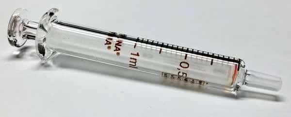 Reusable Glass Syringe, Glass Luer, 1 mL