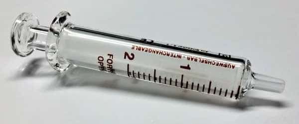 Reusable Glass Syringe, Glass Luer, 2 mL, Fortuna, Mfr#: 7.102-27