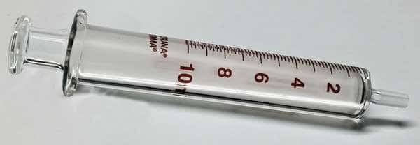Reusable Glass Syringe, Glass Luer, 10 mL