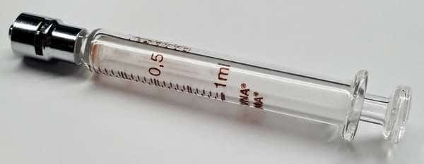 Glass Syringe, Metal Luer Lock, 1 mL