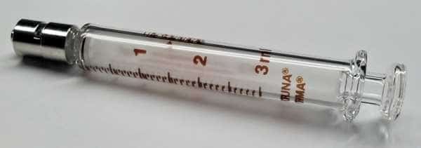 Glass Syringe, Metal Luer Lock, 3 mL