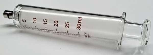 Glass Syringe,Metal Luer Lock,30 mL, Mfr#: 7.140-44, AIR-TITE