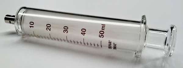 Glass Syringe, Metal Luer Lock, 50 mL