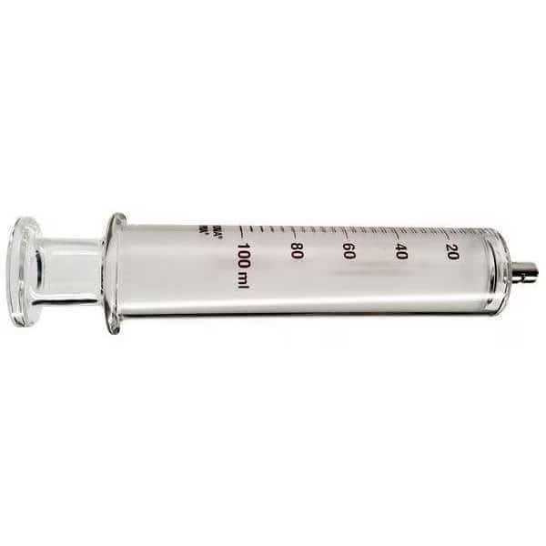 Glass Syringe, Metal Luer Lock, 100 mL