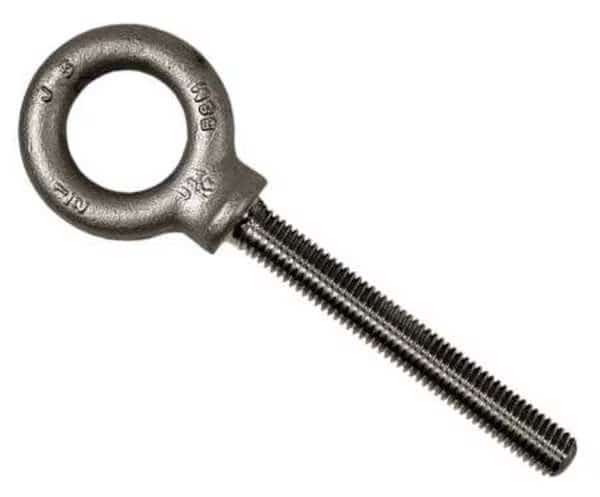 Eye Bolt With Shoulder, 1/4"-20, 3 in Shank, 3/4 in ID, Steel, Plain