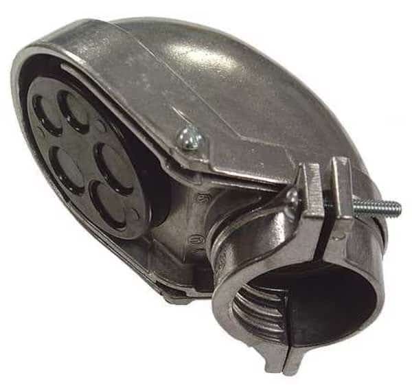 EMT/IMC Cap, 1-1/4 in, Snap-On, Aluminum, Pre-Galvanized, Natural