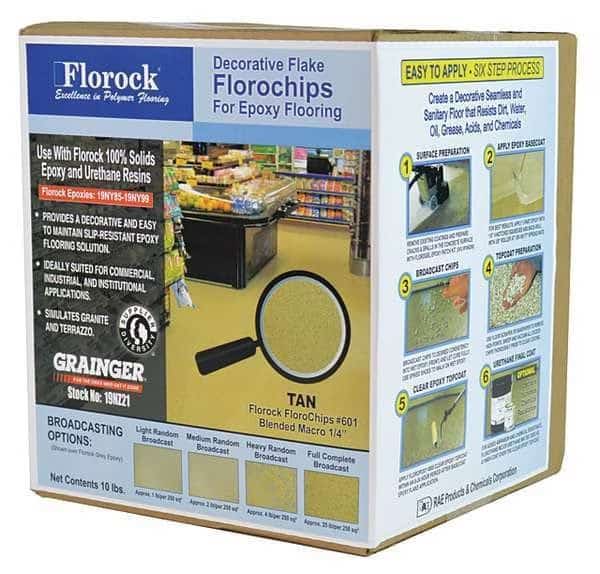 Floor Flake, 10 lb., Tan, Florock, Mfr#: 601