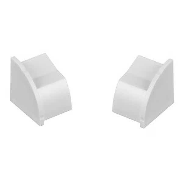 End Cap, 0.875 in H, 0.1 ft L, 0.875 in W, 1 Channel, PVC, White