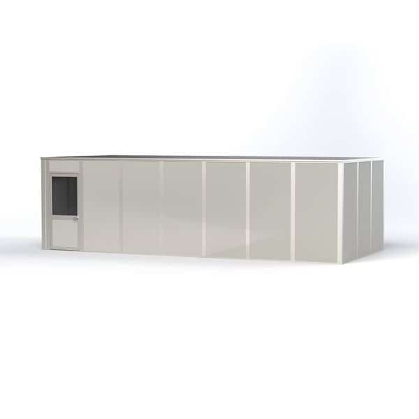 4-Wall Modular In-Plant Office, 8 ft H, 28 ft W, 12 ft D, Gray
