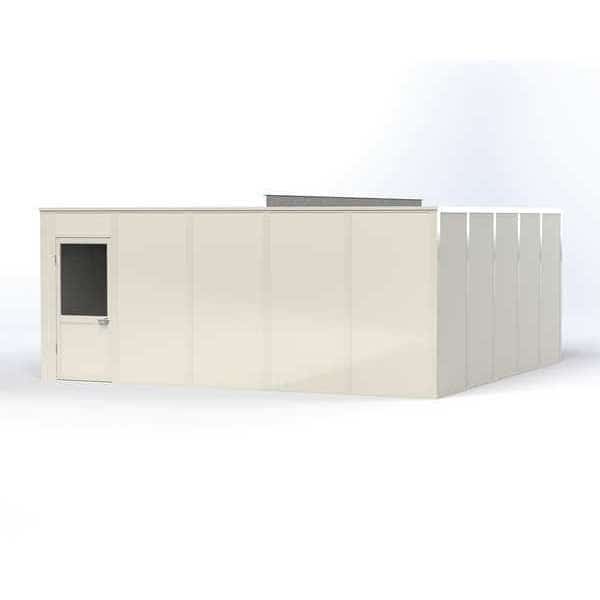 4-Wall Modular In-Plant Office, 8 ft H, 20 ft W, 20 ft D, White