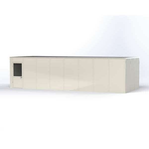 4-Wall Modular In-Plant Office, 8 ft H, 32 ft W, 12 ft D, White