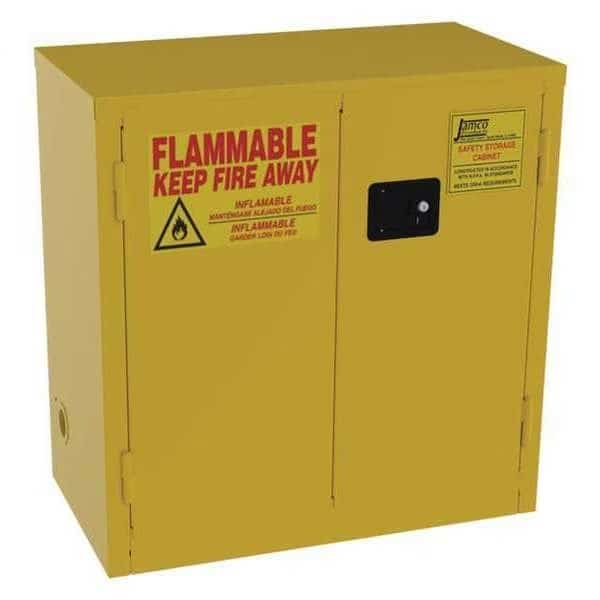 Hazardous Material Storage Cabinet, 22 gal, 1 Shelves, Steel, 34 in W x 35 in H x 18 in D, Yellow