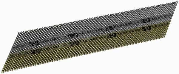 Collated Finishing Nail, 1-1/2 in L, 15 ga, Galvanized, Brad Head, 34 Degrees, 4000 PK