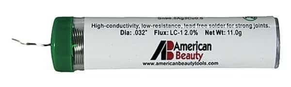 Lead-Free Solder, 6in L, Metallic Silver, American Beauty Tools, Mfr#: CS-PBF1