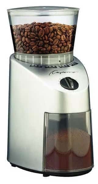 Coffee Grinder, 0.55 lb., 120V, Silver