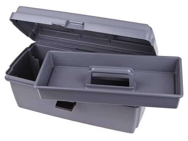 Tool Box, Plastic, Gray, 16 in W x 9 in D x 7 in H, Flambeau, Mfr#: 17800-2